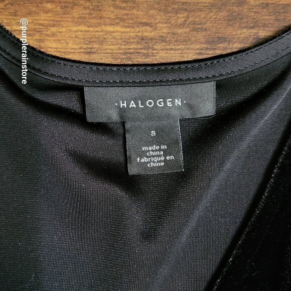 Halogen Velvet Wide Leg Crop Jumpsuit S Belted Stretch Dark Coquette Minimalist - Picture 5 of 12